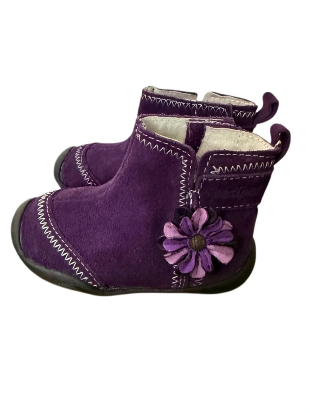 Pediped Purple Flower Suede Booties - Like New Size 4